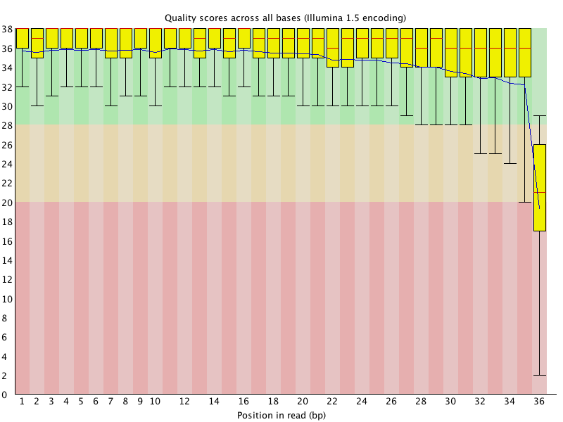 Per base quality graph